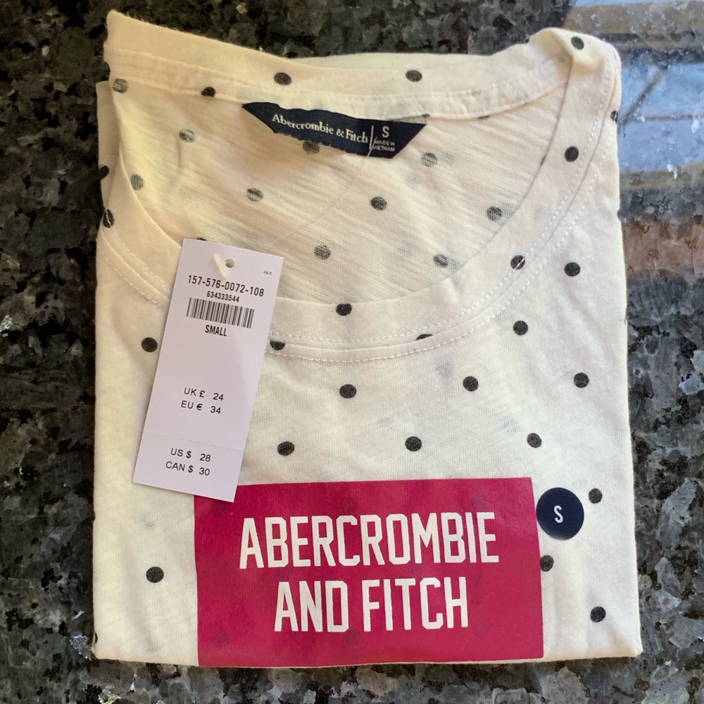 Abercrombie Polka Dot Crop Short Sleeve - Picture 2 of 7
